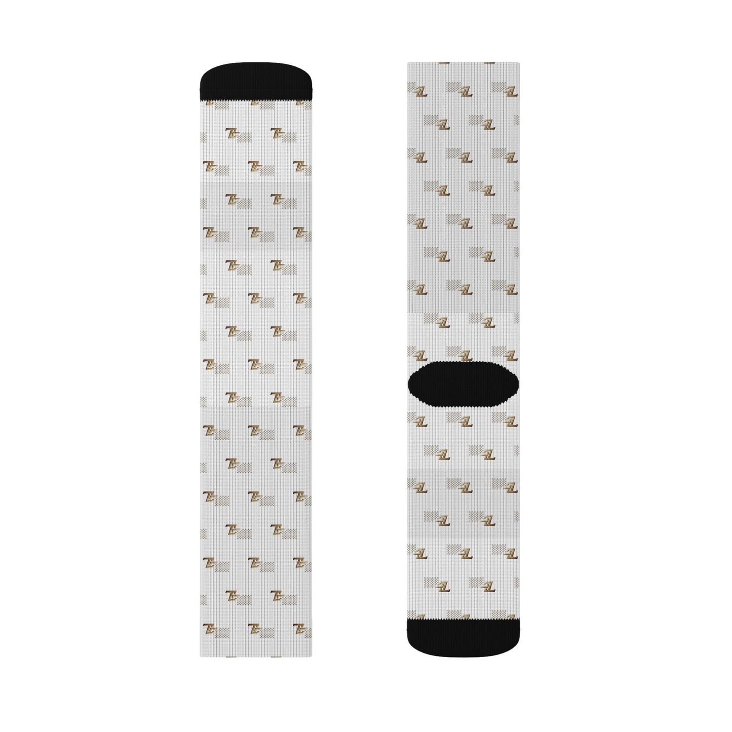 Sublimation Socks - Neutral Mini Floral Pattern Crew Socks