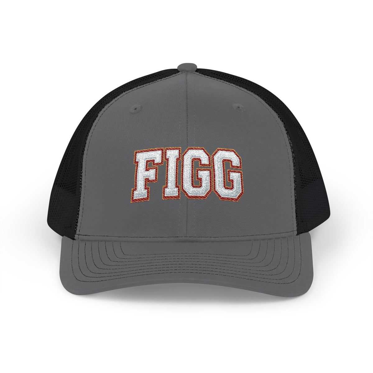 FFiGG Embroidered Vintage Trucker Cap — Black, Grey & Loden