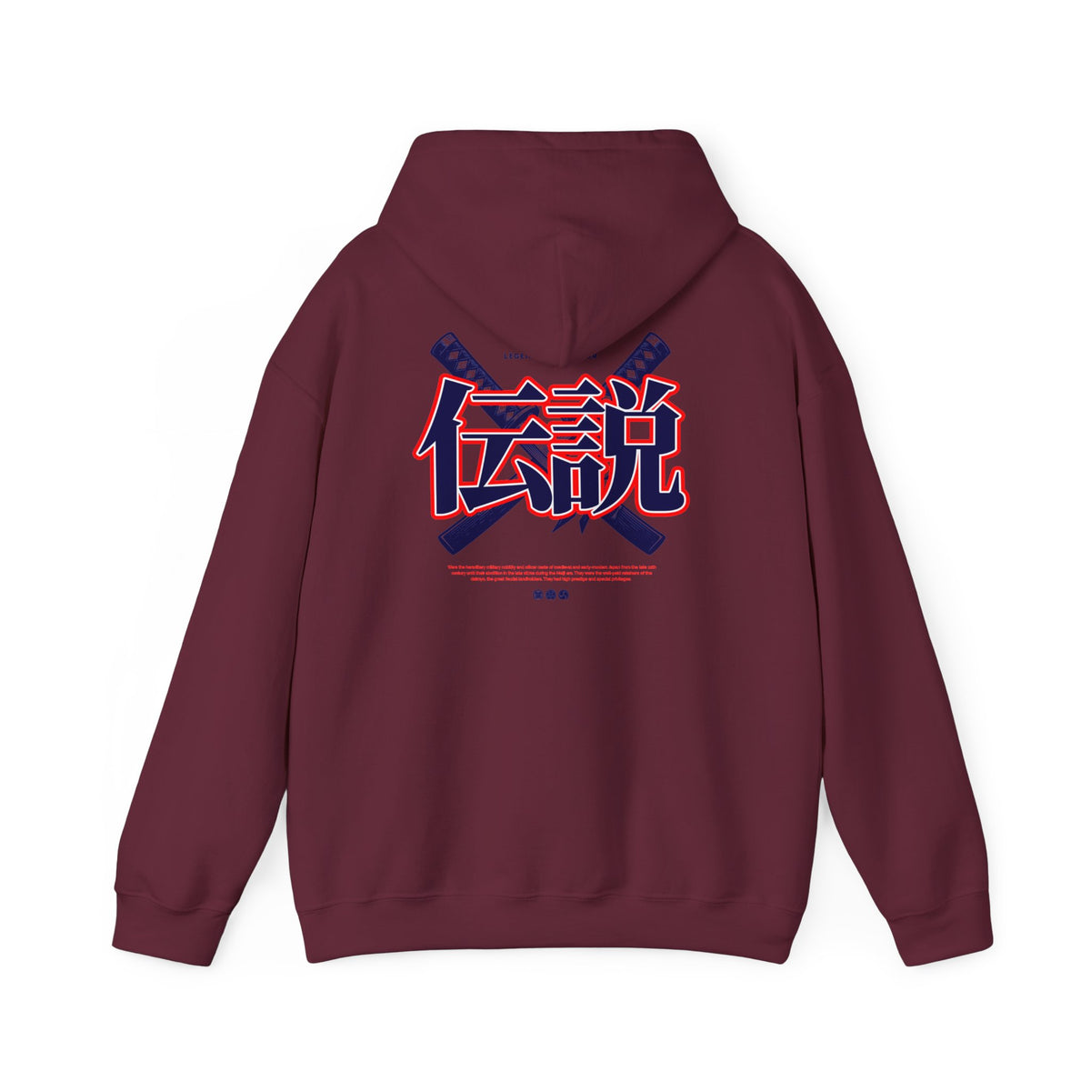 Legend Kanji Hoodie — Retro Samurai Sword Graphic Pullover