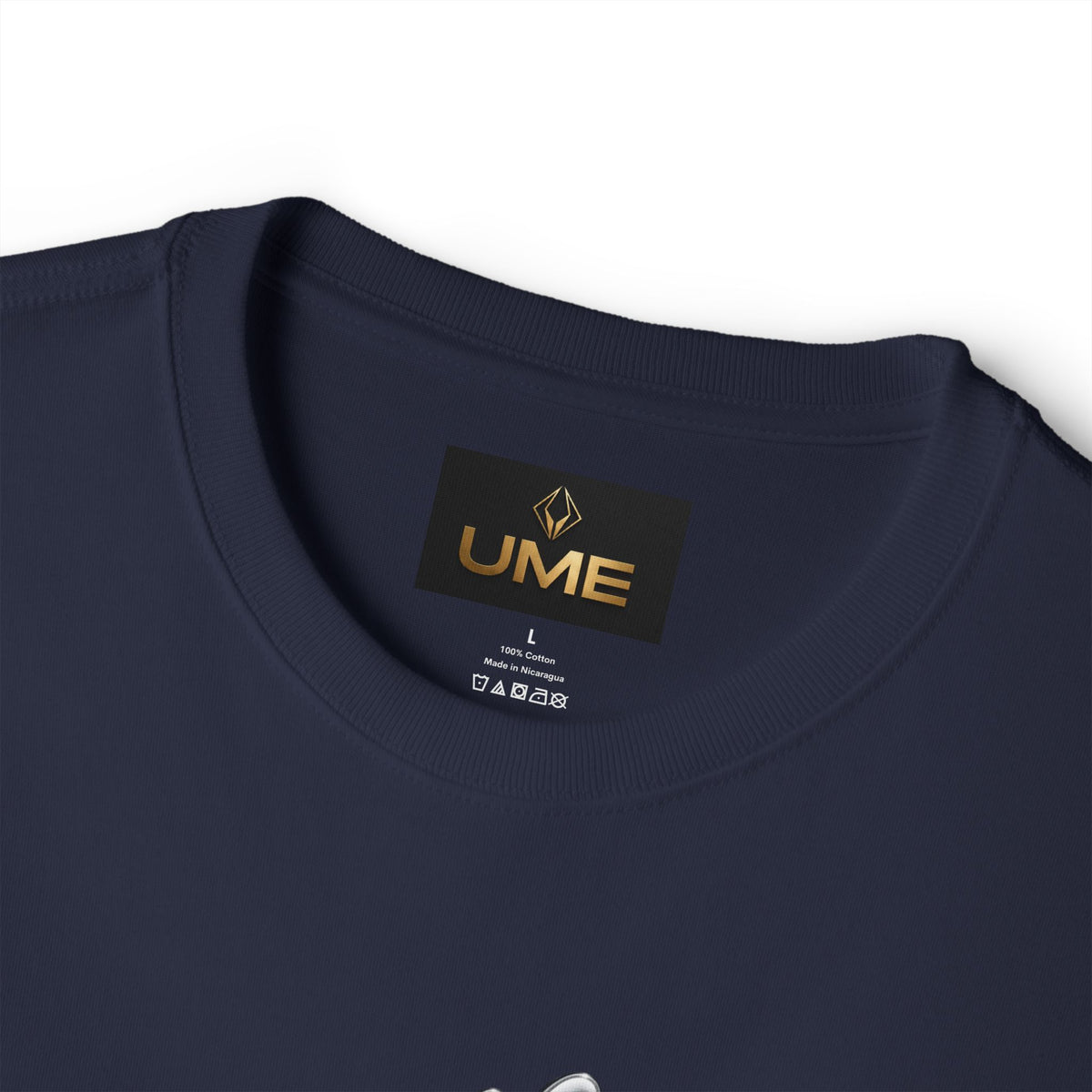 UME Script Logo Boxy Tee — White Oversized Graphic T-Shirt