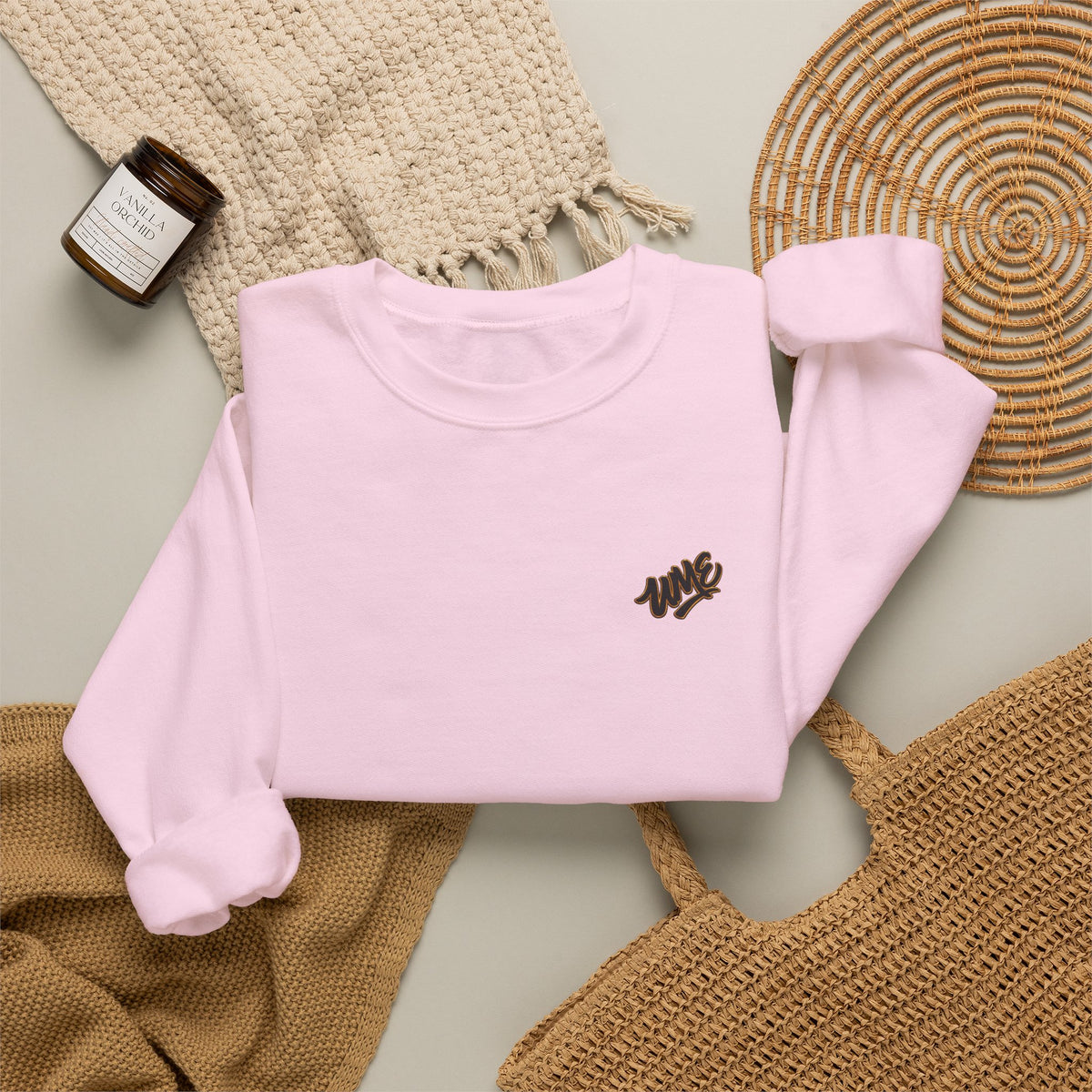 Crewneck Sweatshirt — UME Black Logo All-Over Print