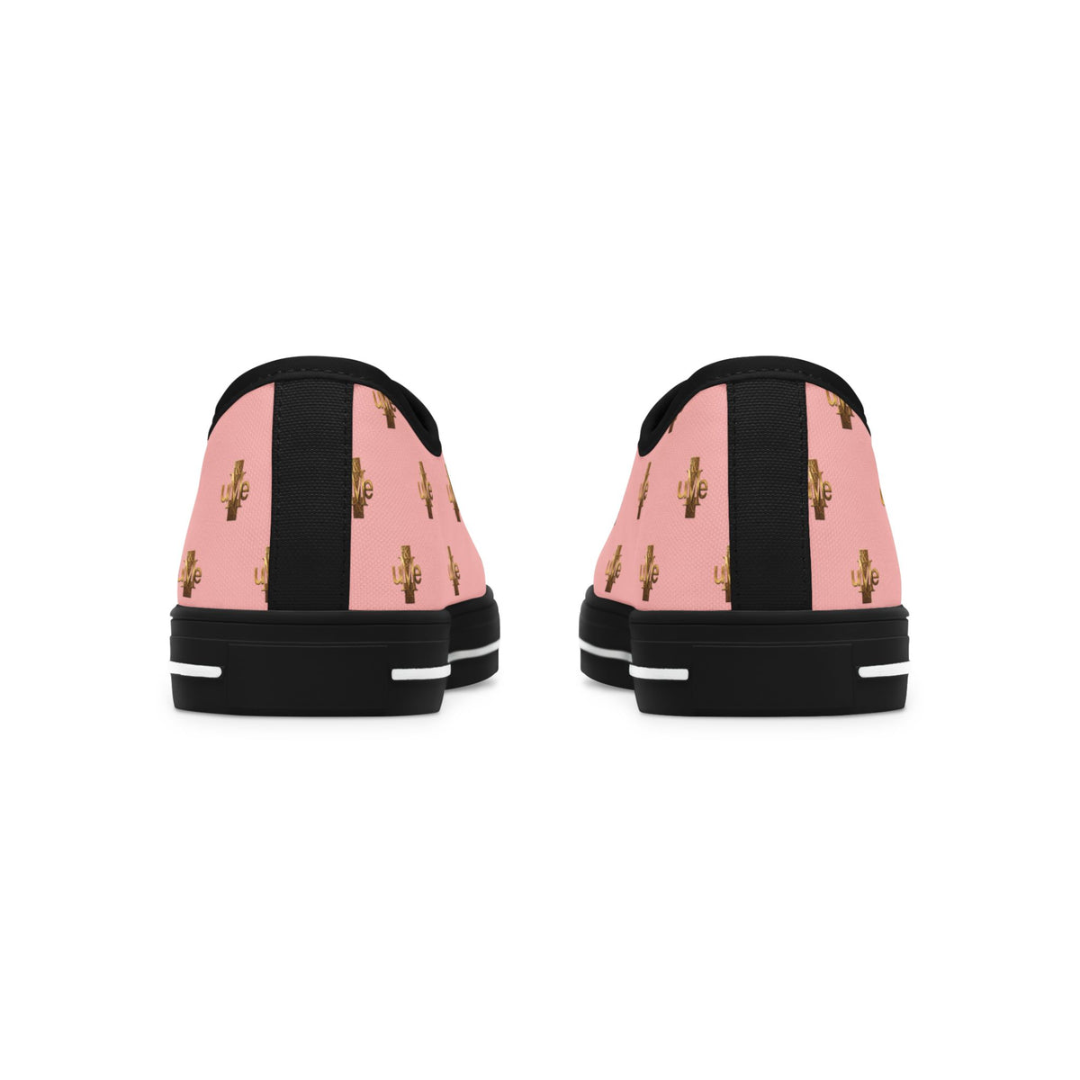 Women’s Low-Top Sneakers — Pink All-Over Print