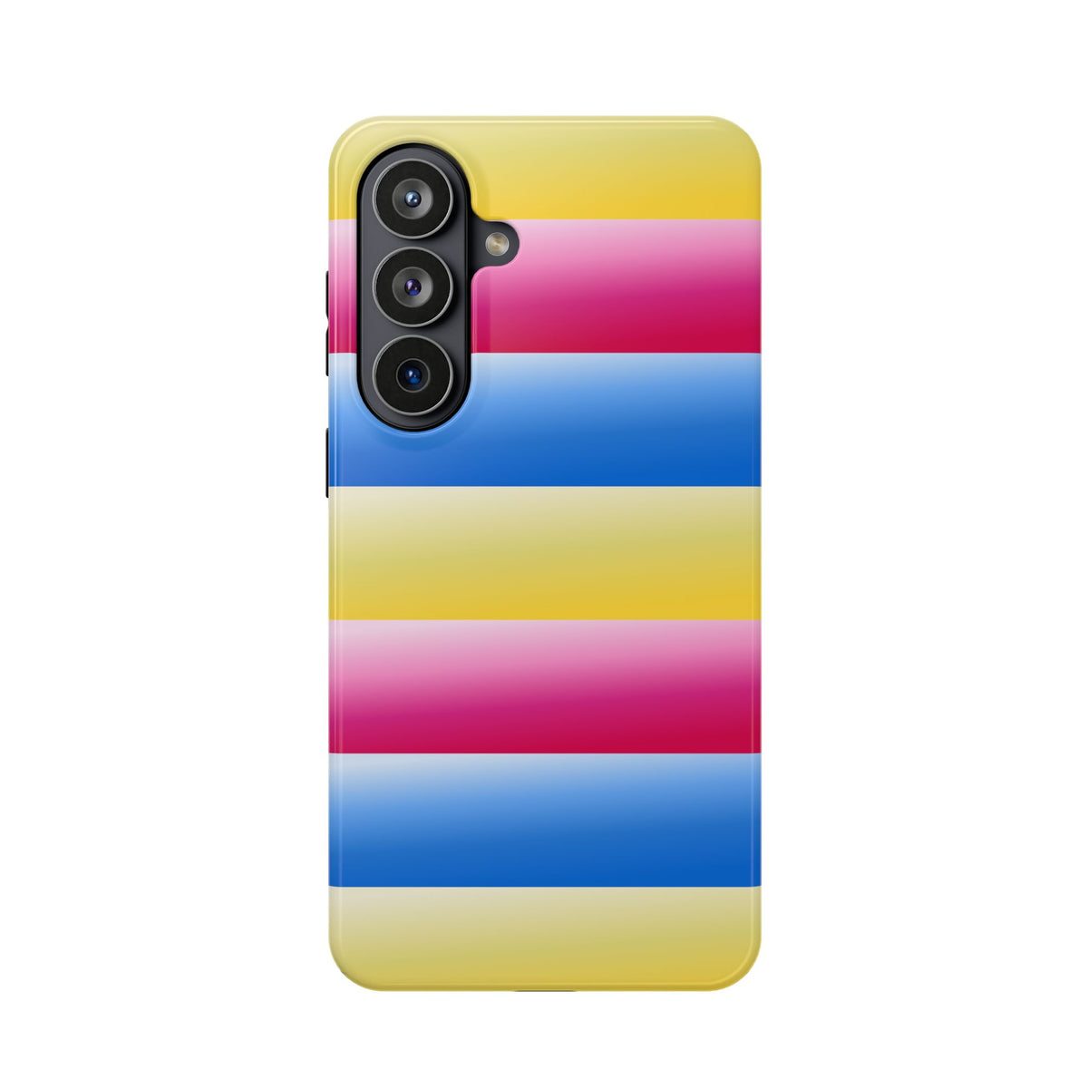 Striped Magnetic Impact-Resistant Phone Case — Colorful Pink Blue Yellow Protection