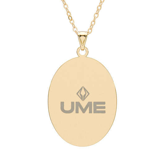 Oval Pendant Necklace — Engraved UME Logo | Gold or Silver
