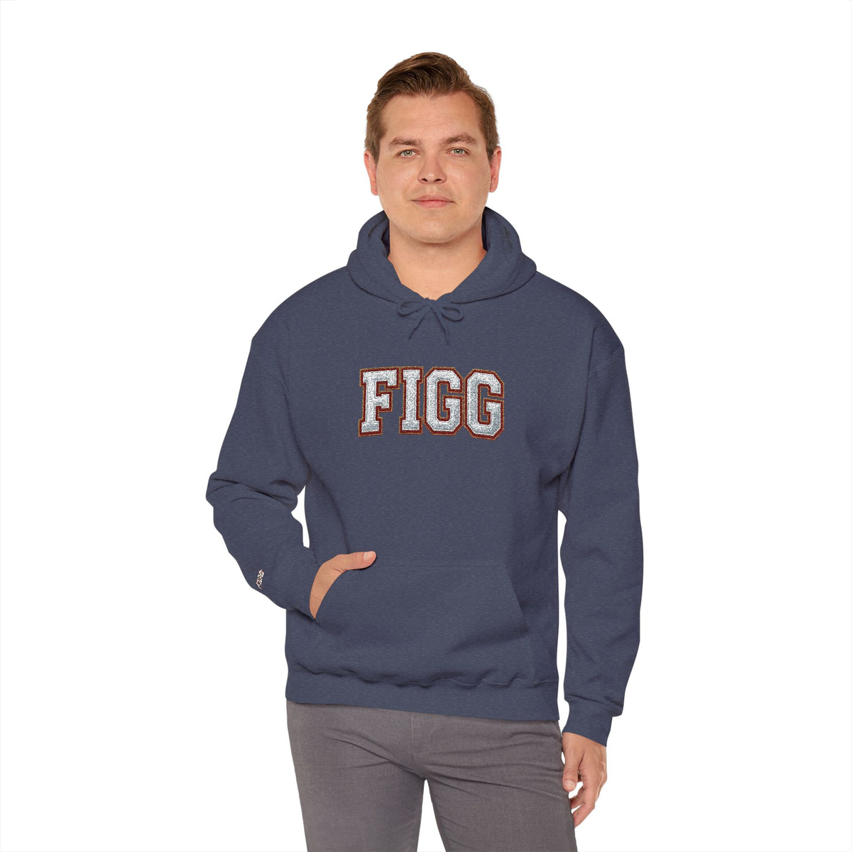 FFiGG Embroidered Varsity Hoodie — White, Black, Grey & More Colors