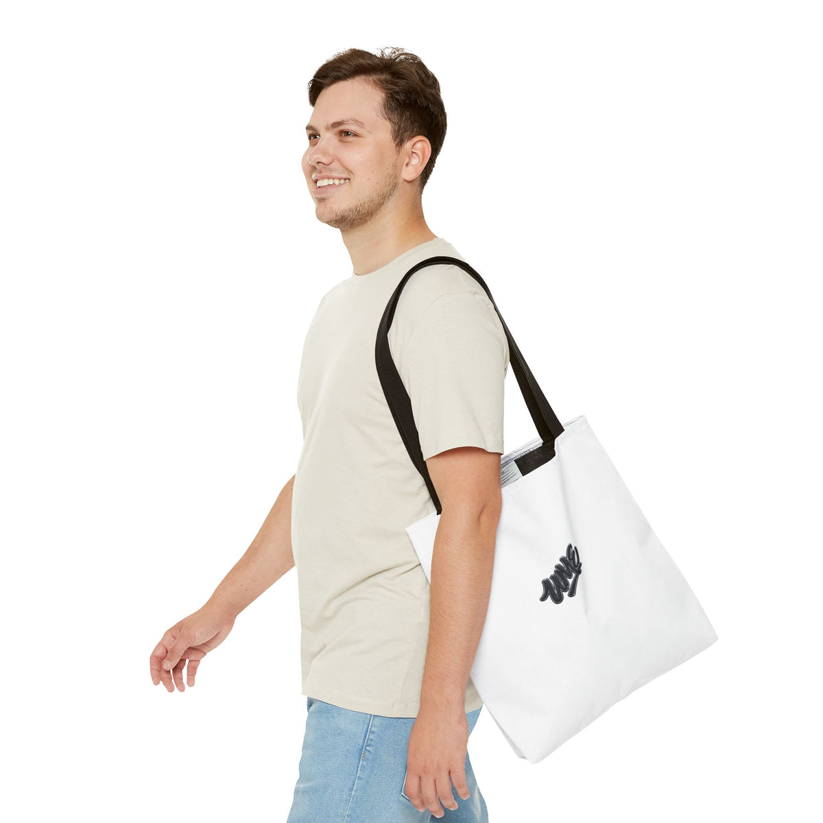 Tote Bag — White UME Black Logo Streetwear Carryall