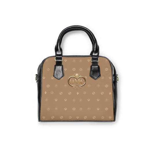 Tan UME Monogram Shoulder Handbag — Chic Everyday Tote