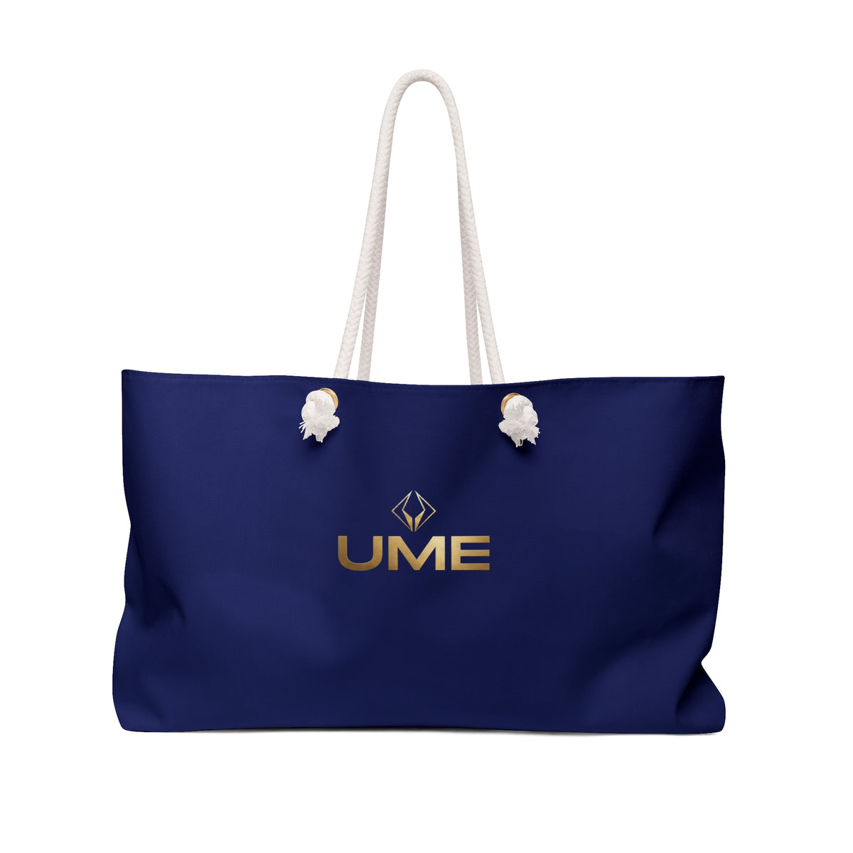 Navy UME Logo Weekender Bag — Luxe Rope Handle Travel Tote