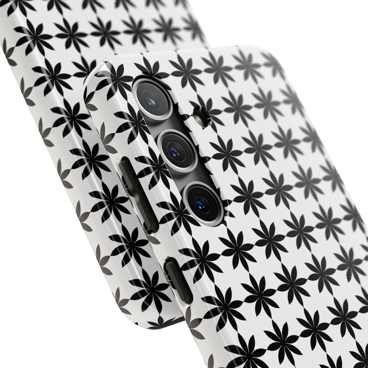 Tough Phone Case — Black & White Geometric Star Pattern