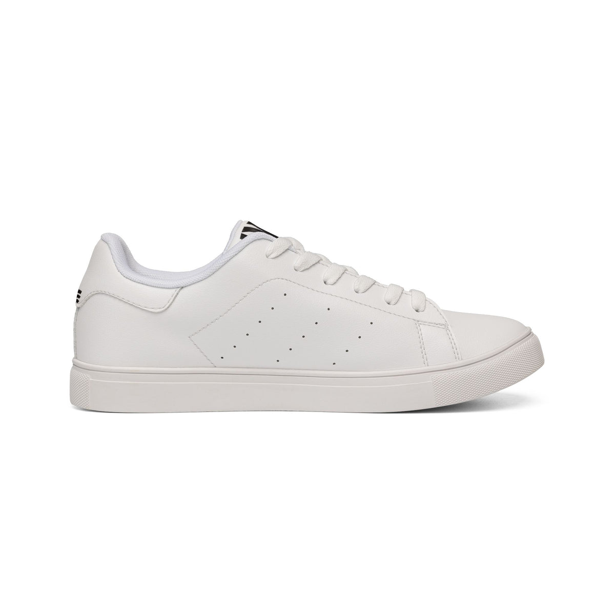 Leather Low-Top Sneakers — Minimal Black Logo Casual Trainers
