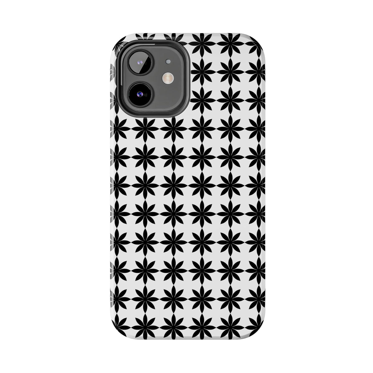 Tough Phone Case — Black & White Geometric Star Pattern