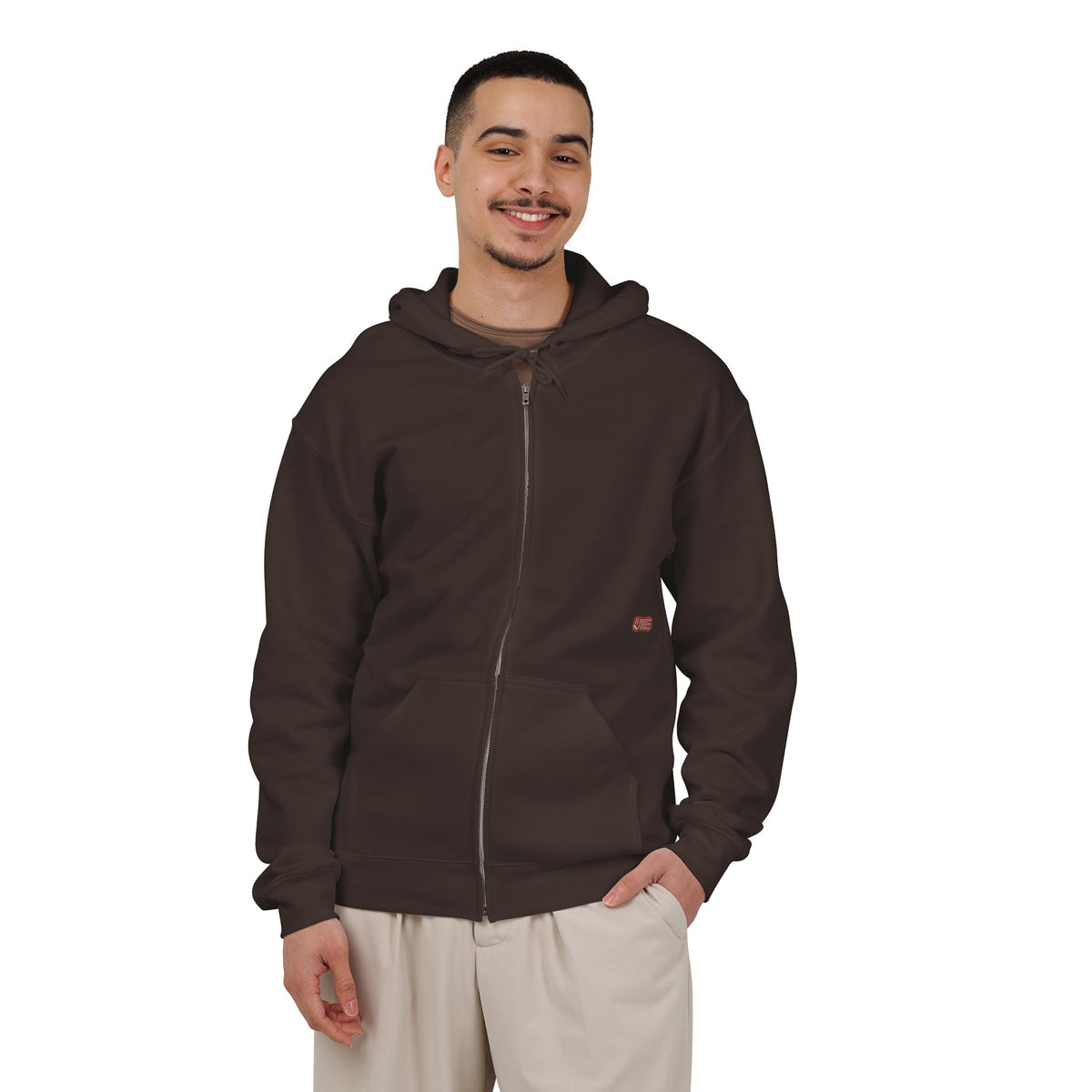Minimalist Full-Zip Hoodie — White, Black & More Base Colors