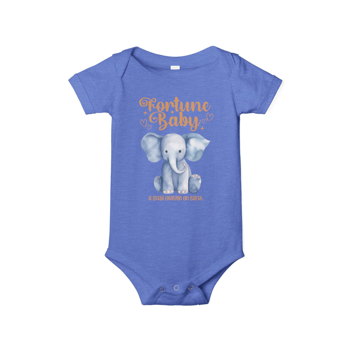Fortune Baby Elephant Infant Onesie — Cute Blue Elephant Baby Bodysuit