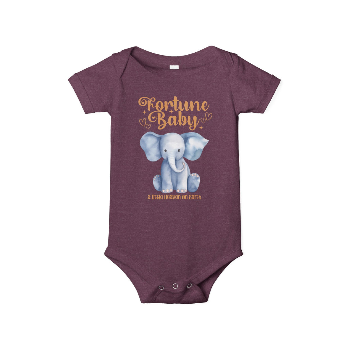 Fortune Baby Elephant Infant Onesie — Cute Blue Elephant Baby Bodysuit