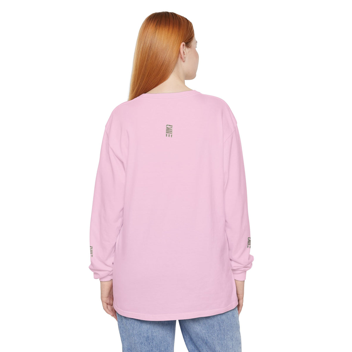Garment-Dyed Long-Sleeve T-Shirt — Multi-Color Minimal Graphic