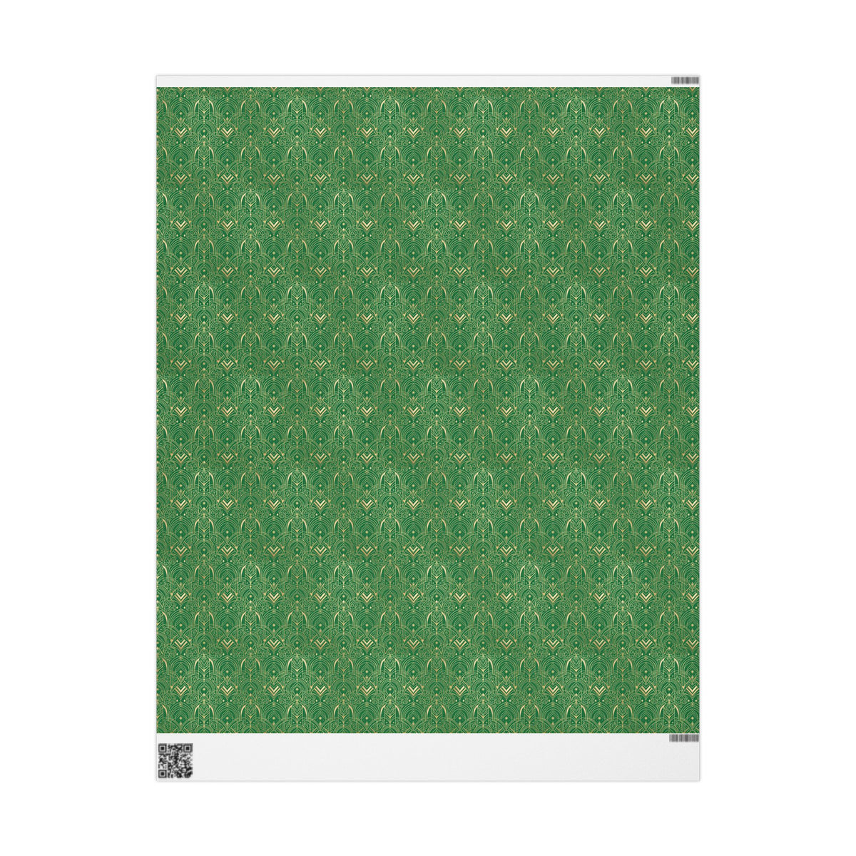 Festive Green & Gold Wrapping Paper Roll — Elegant Holiday Gift Wrap