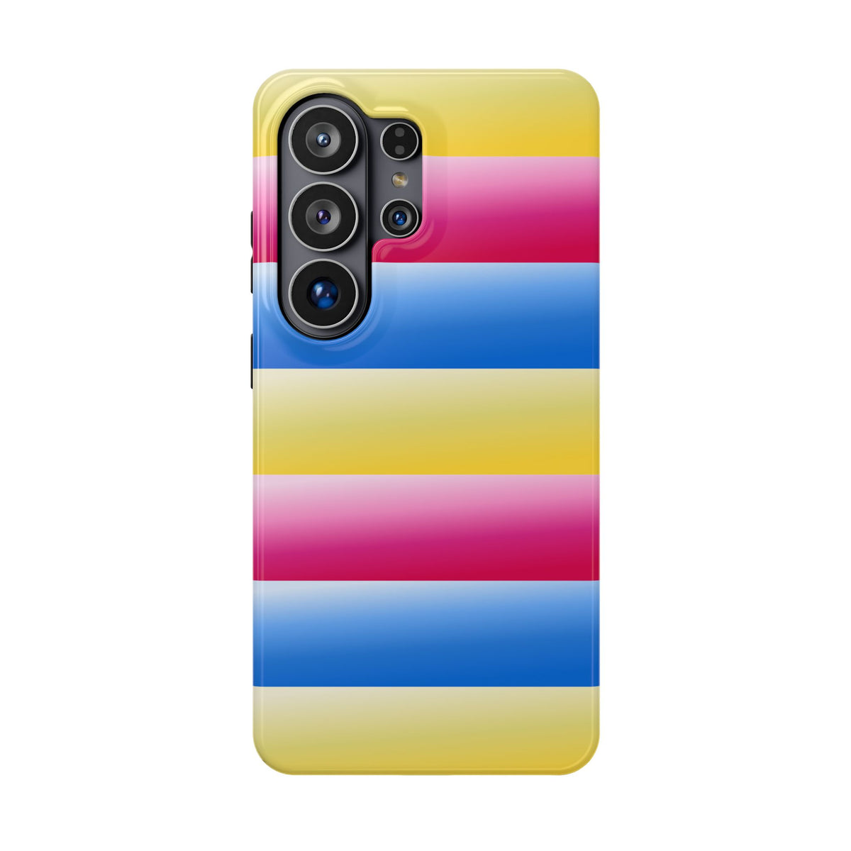 Striped Magnetic Impact-Resistant Phone Case — Colorful Pink Blue Yellow Protection