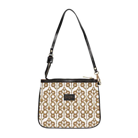 Chain Link Shoulder Bag – Ivory | Vintage Pattern Crossbody Purse