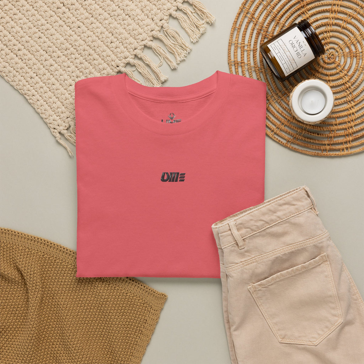 Minimalist Micro Logo Tee - White Cotton Casual Shirt
