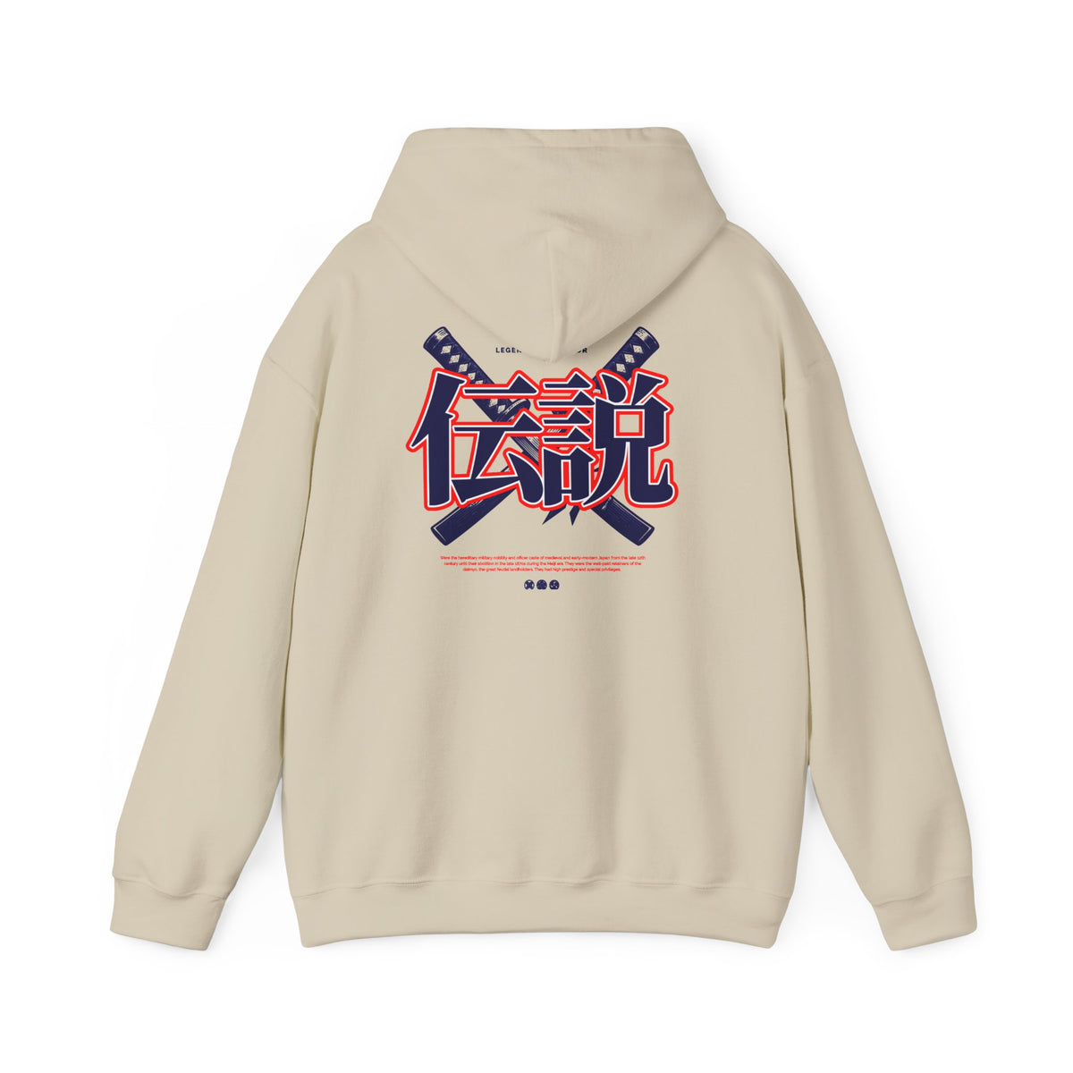 Legend Kanji Hoodie — Retro Samurai Sword Graphic Pullover