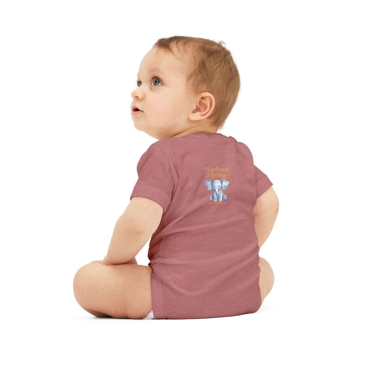Fortune Baby Elephant Infant Onesie — Cute Blue Elephant Baby Bodysuit