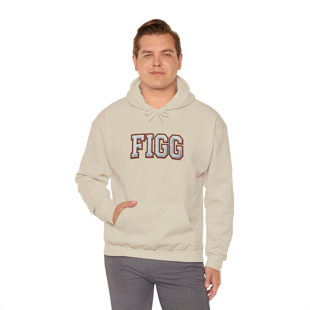 FFiGG Embroidered Varsity Hoodie — White, Black, Grey & More Colors