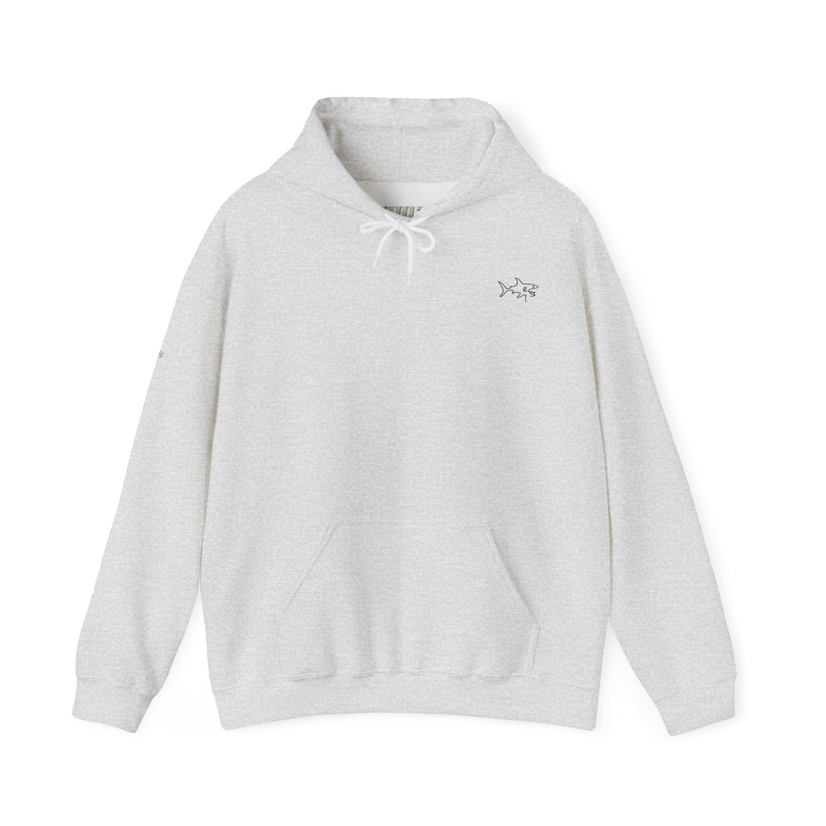 Minimal shark design Hoodie — Small Chest Outline Hoodie
