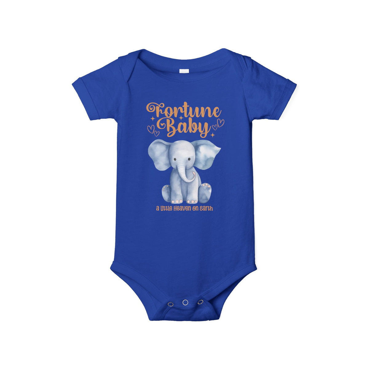 Fortune Baby Elephant Infant Onesie — Cute Blue Elephant Baby Bodysuit