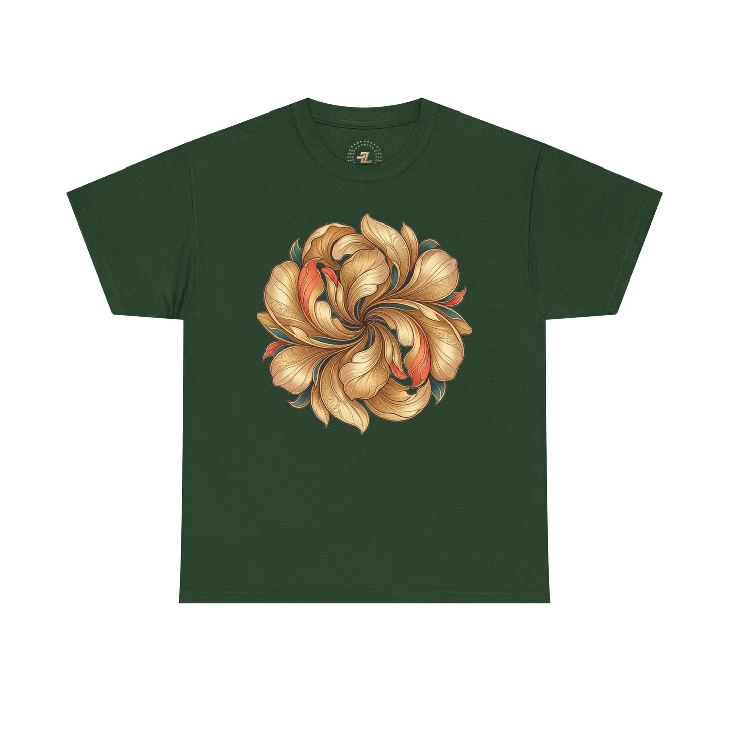 Floral Swirl Tee — Golden Petal Graphic T-Shirt