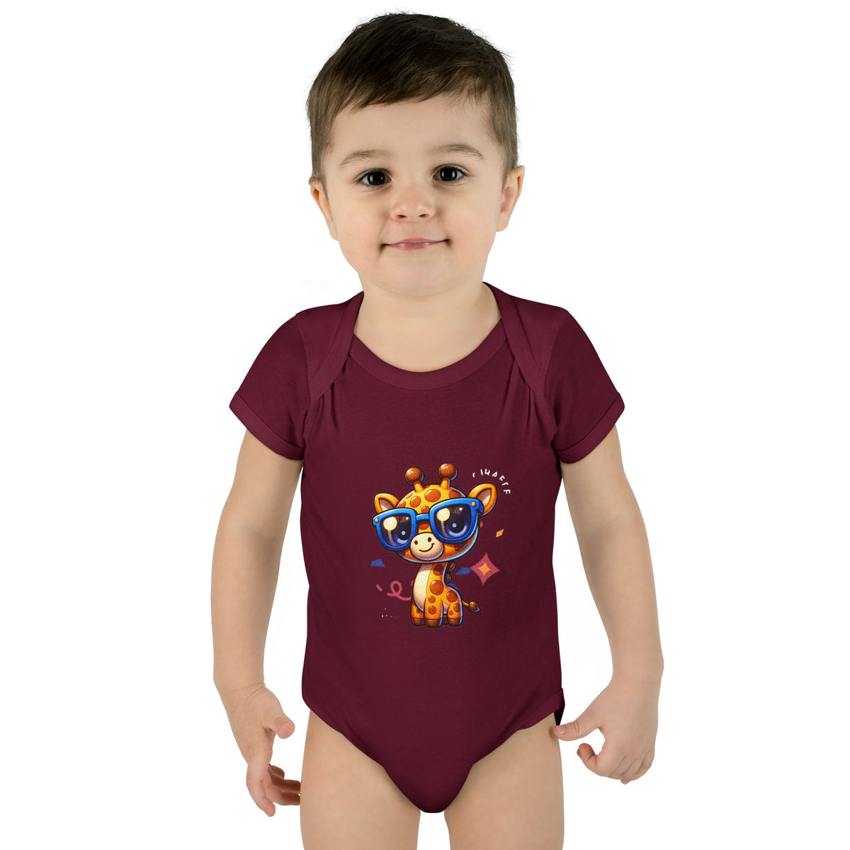 Giraffe Sunglasses Baby Bodysuit — Cute Infant Onesie