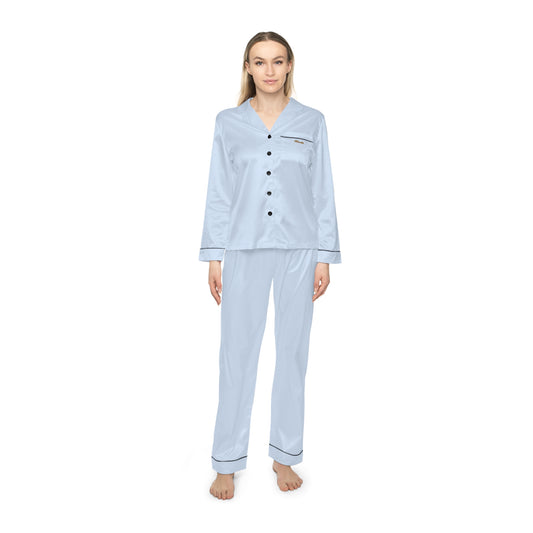 Women's Satin Pajama Set — Luxe Sky Blue Sleepwear