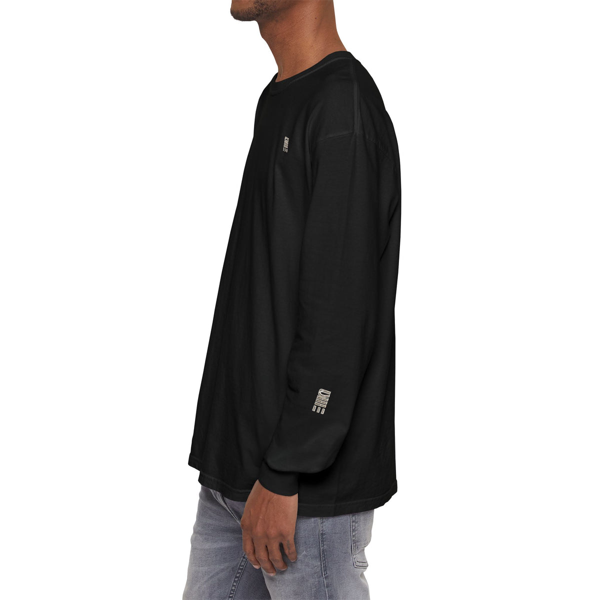 Garment-Dyed Long-Sleeve T-Shirt — Multi-Color Minimal Graphic