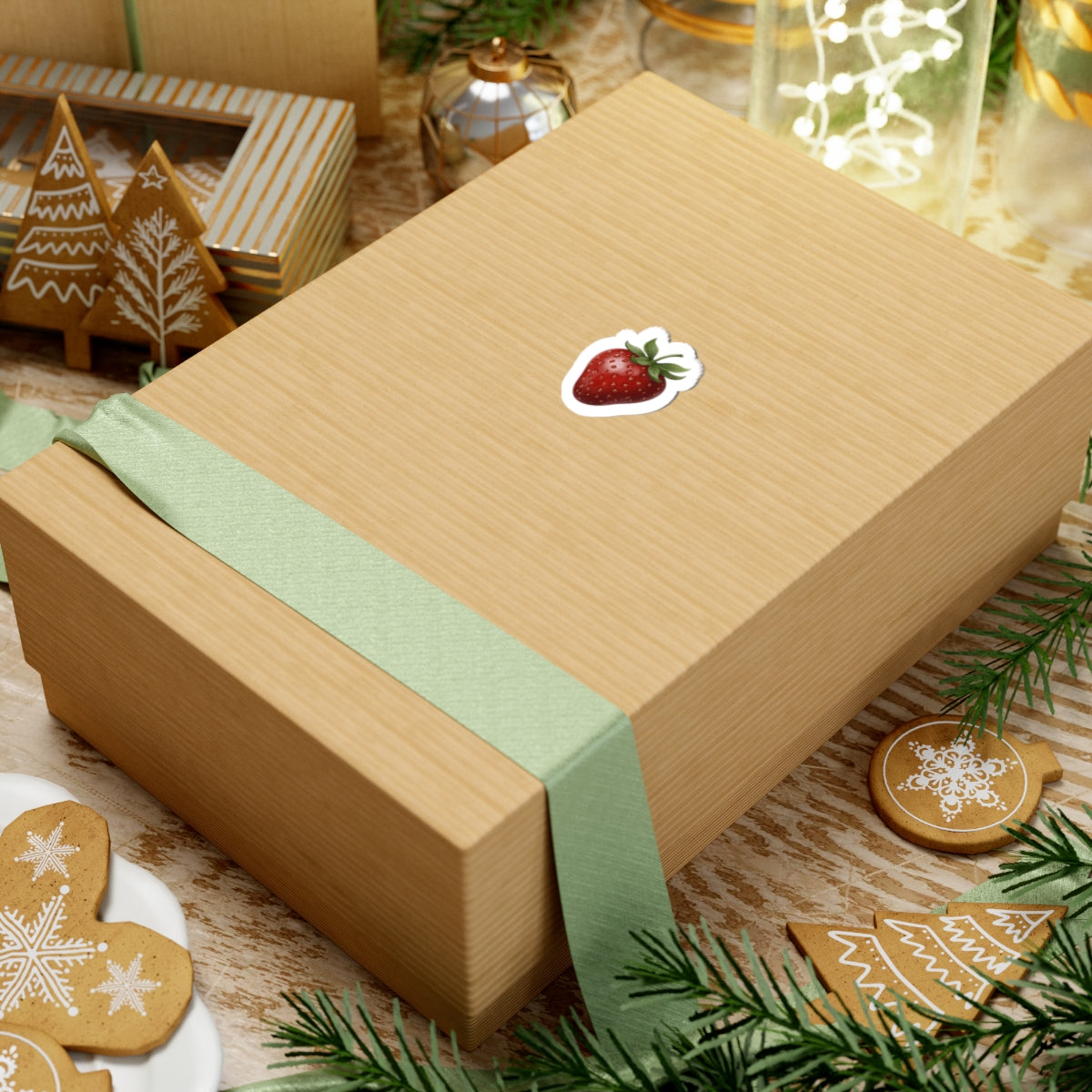 Strawberry Kiss-Cut Sticker — Hyper-Realistic Fruit Vinyl Decal