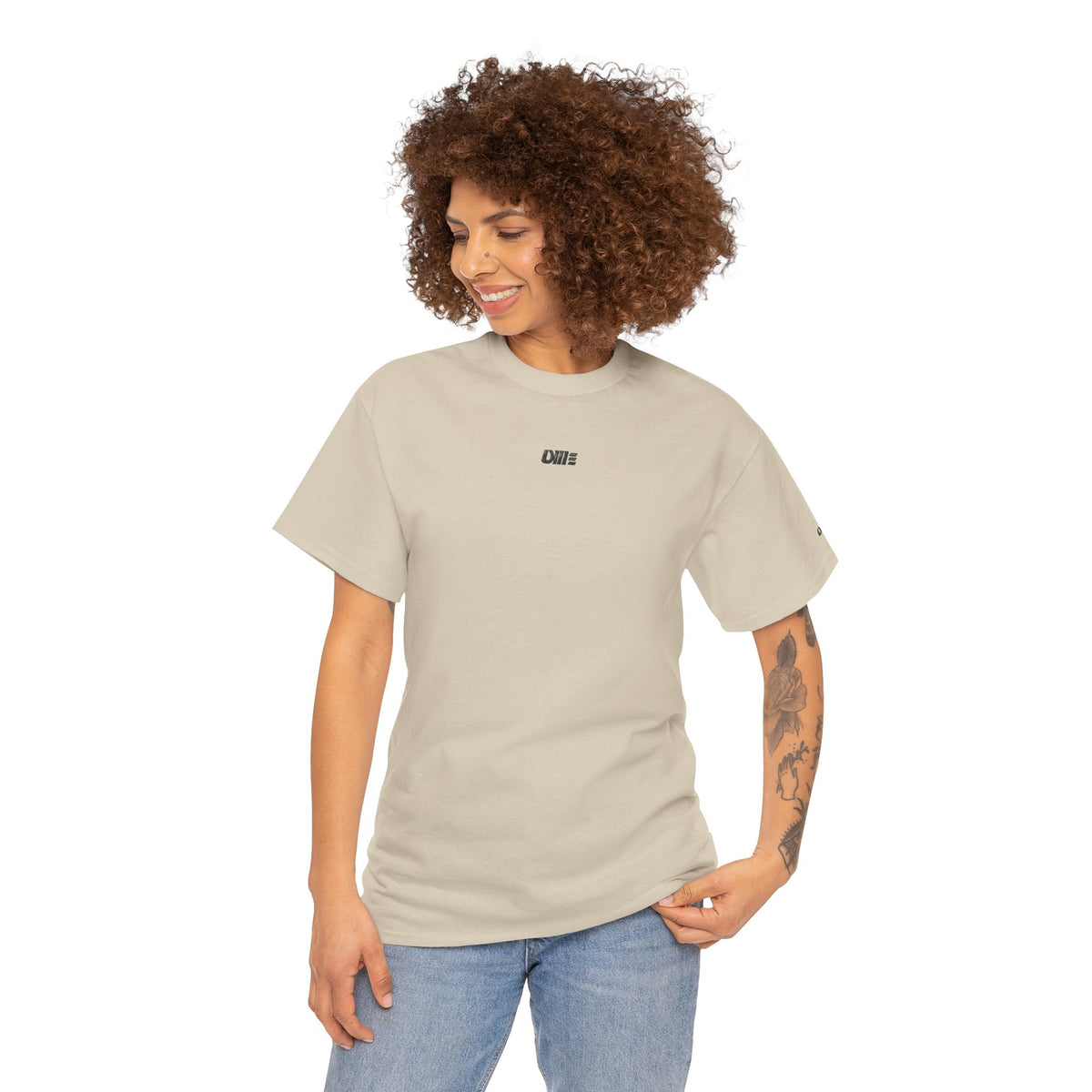Minimalist Micro Logo Tee - White Cotton Casual Shirt