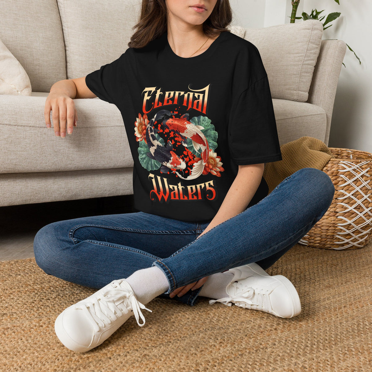 Eternal Waters T‑Shirt — Koi Pond Floral Graphic Tee