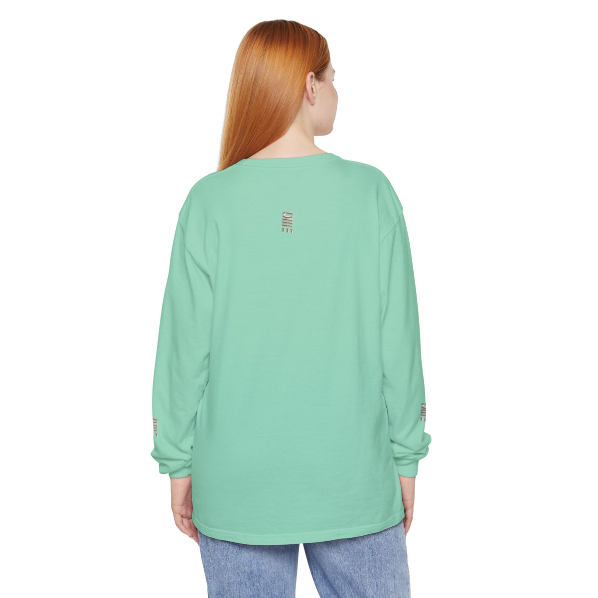 Garment-Dyed Long-Sleeve T-Shirt — Multi-Color Minimal Graphic