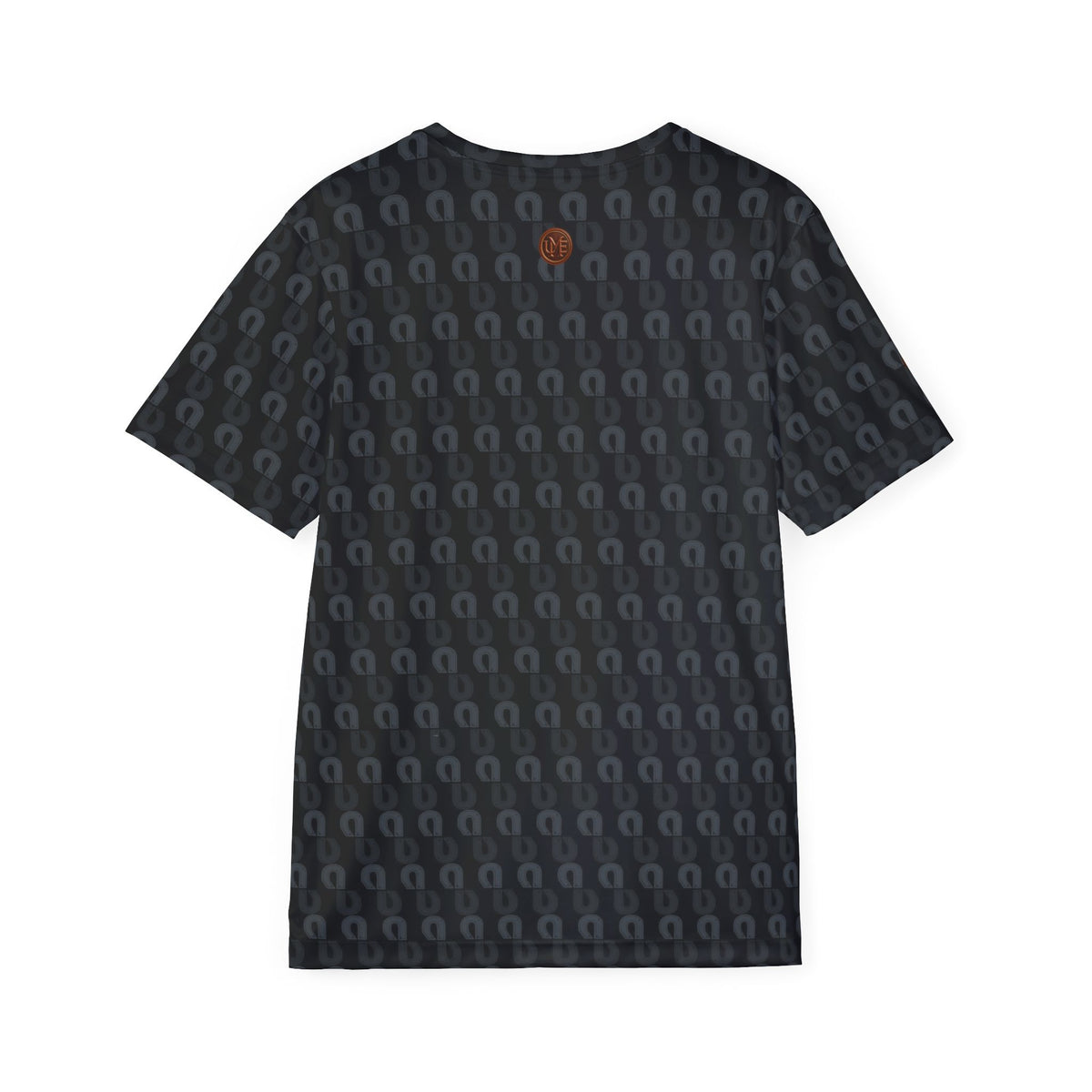 Men’s Sports Jersey — Black Horseshoe Pattern All-Over Print