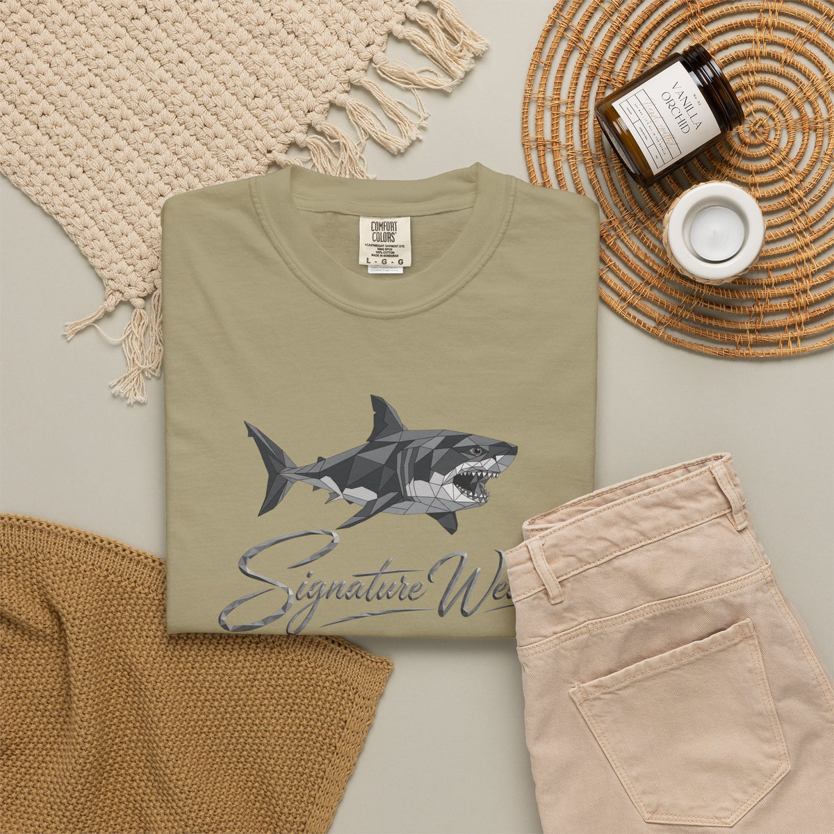 Signature Wear Shark Graphic T-Shirt — White, Black & More Colors