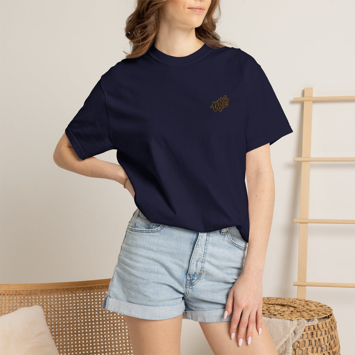 Garment-Dyed Heavyweight Tee — UME Black Logo Front & Back