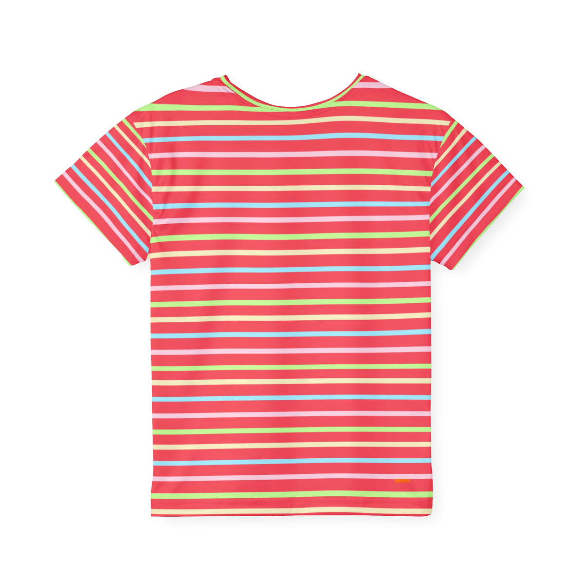 Kids Stripe Sports Jersey — Dark Orange Rainbow Athletic Tee