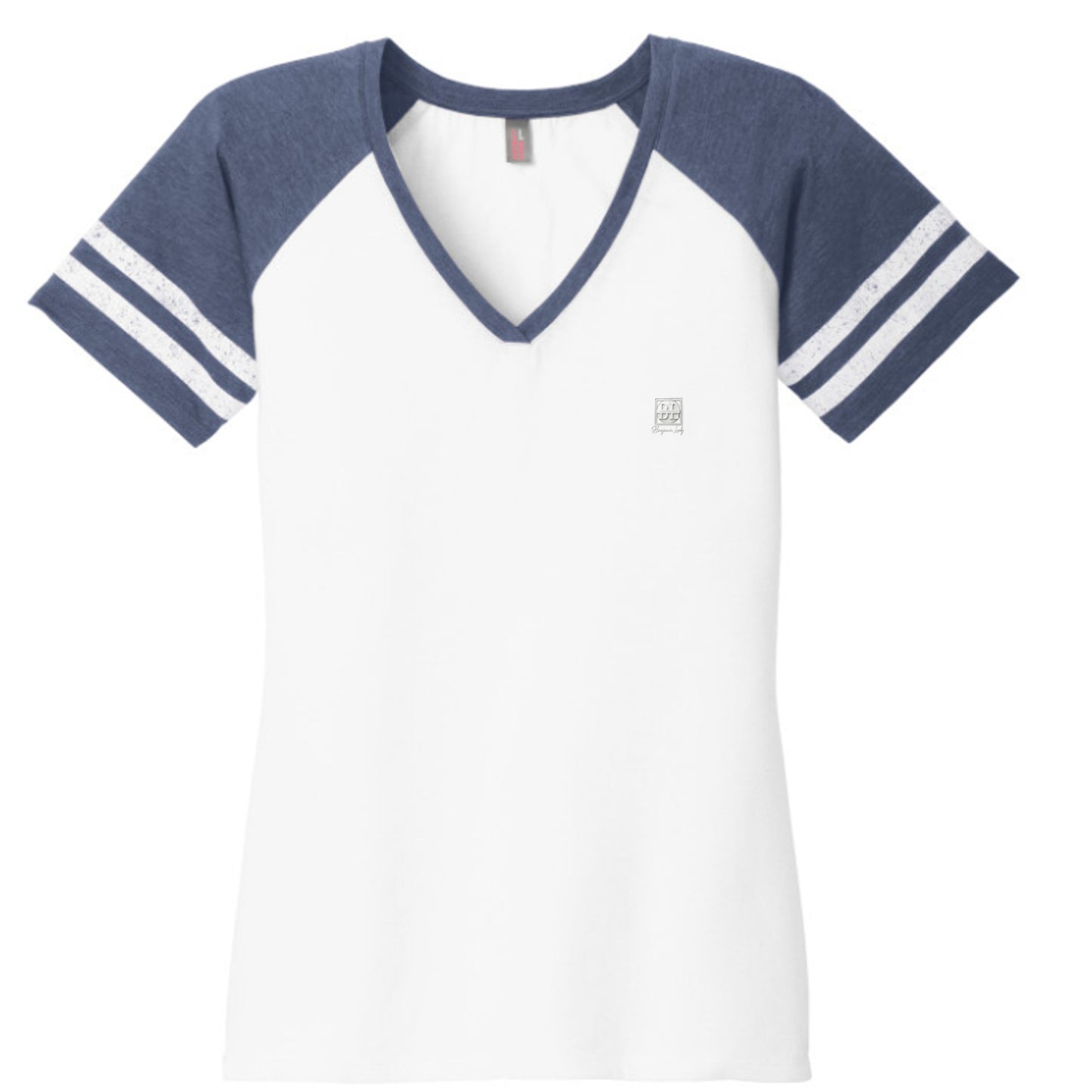 White/ Heather True Navy - DM476 - FRONT