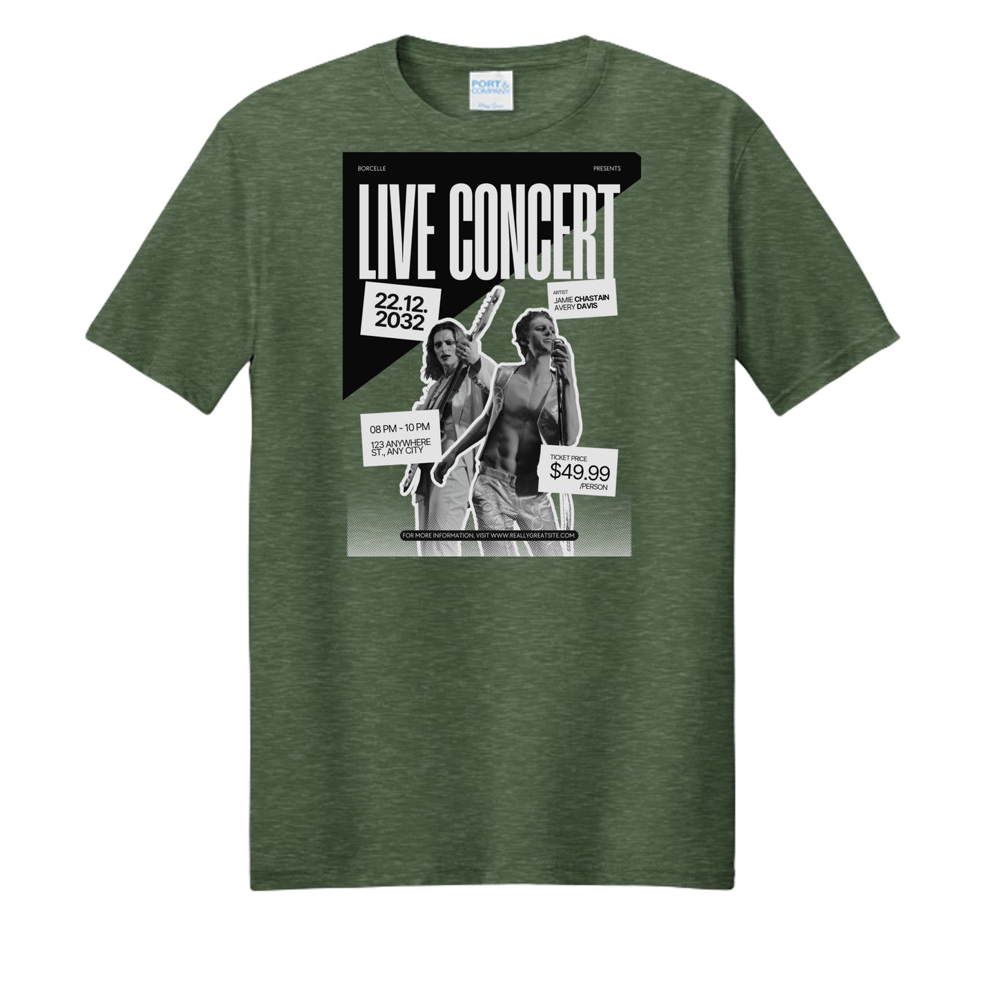 Forest Green Heather - PC455 - FRONT
