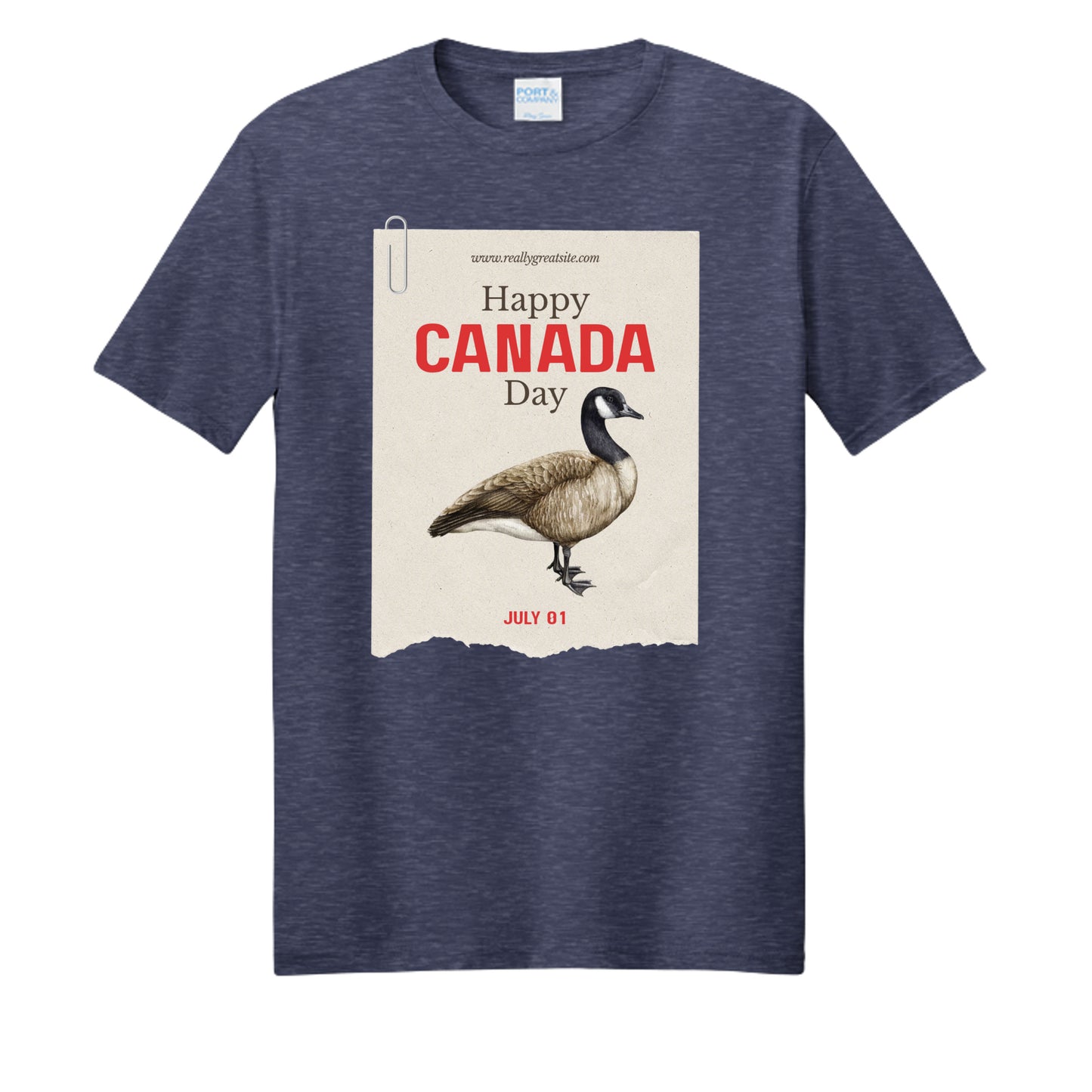 Team Navy Heather - PC455 - FRONT