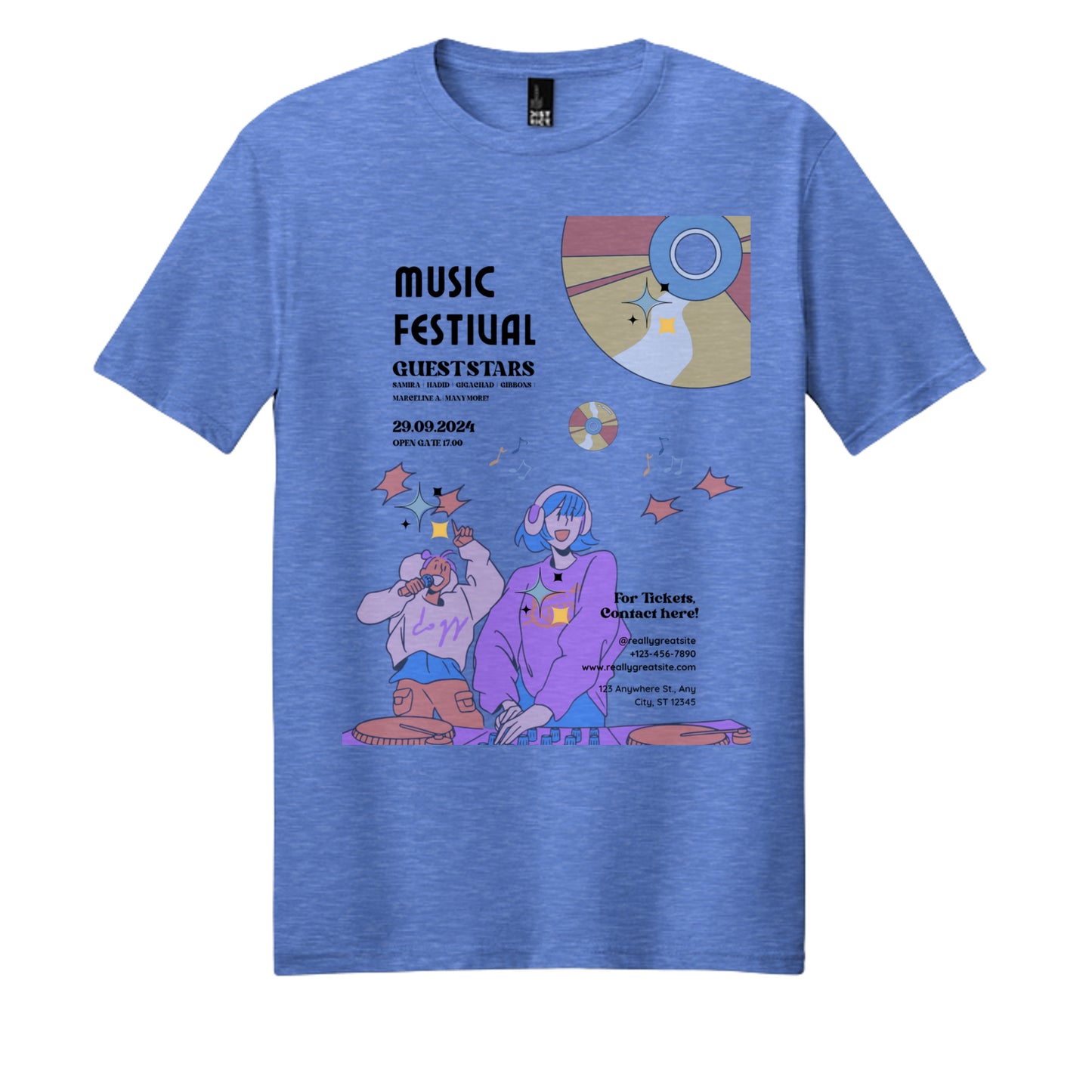 Heathered Royal - DM108 - FRONT