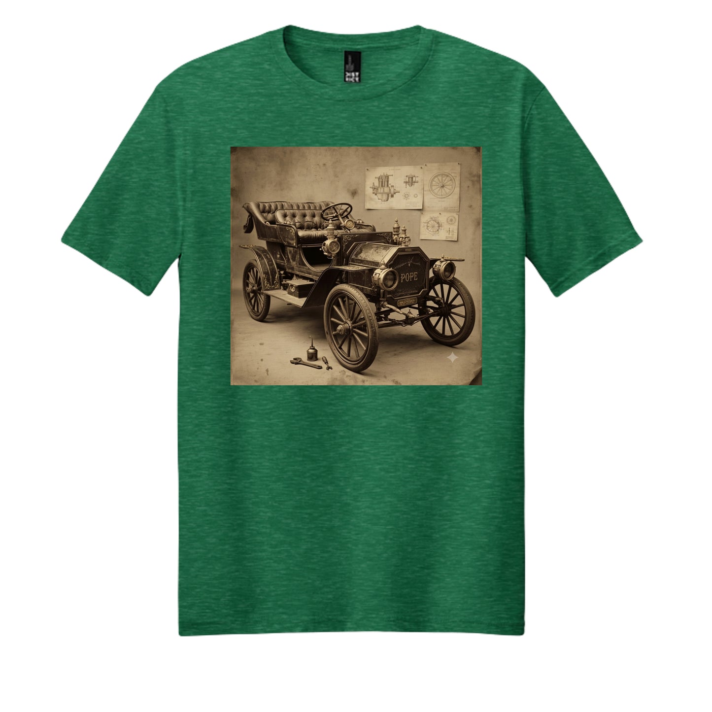 Heathered Kelly Green - DM108 - FRONT