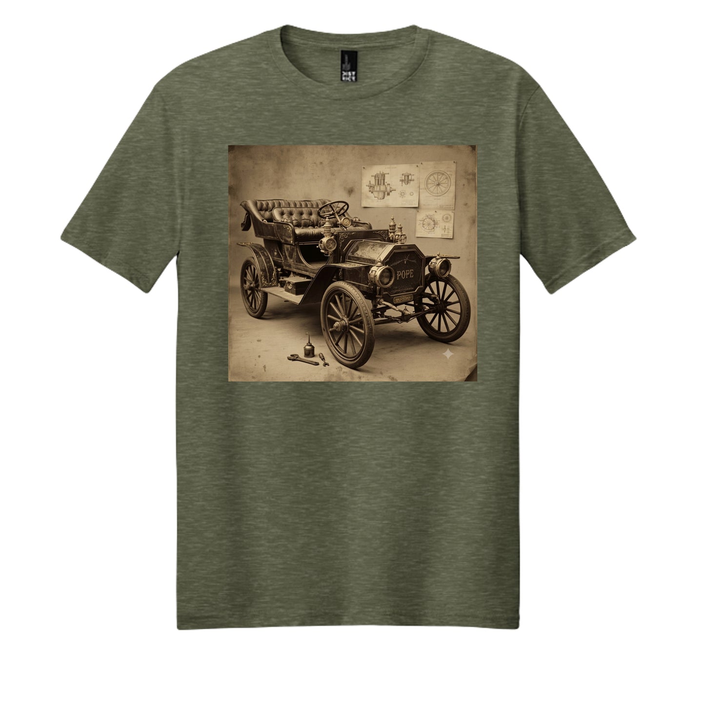 Heathered Olive - DM108 - FRONT