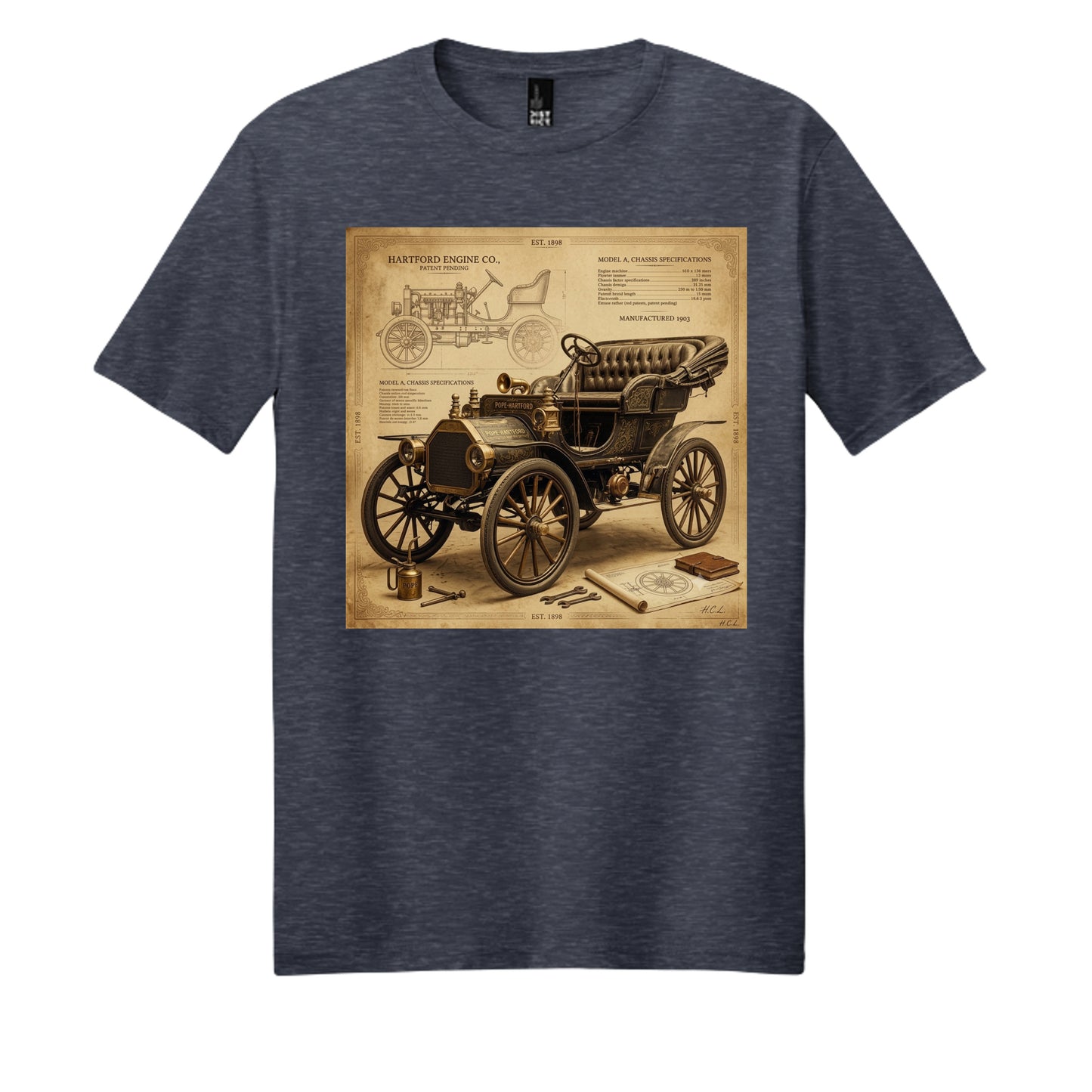 Heathered Navy - DM108 - FRONT