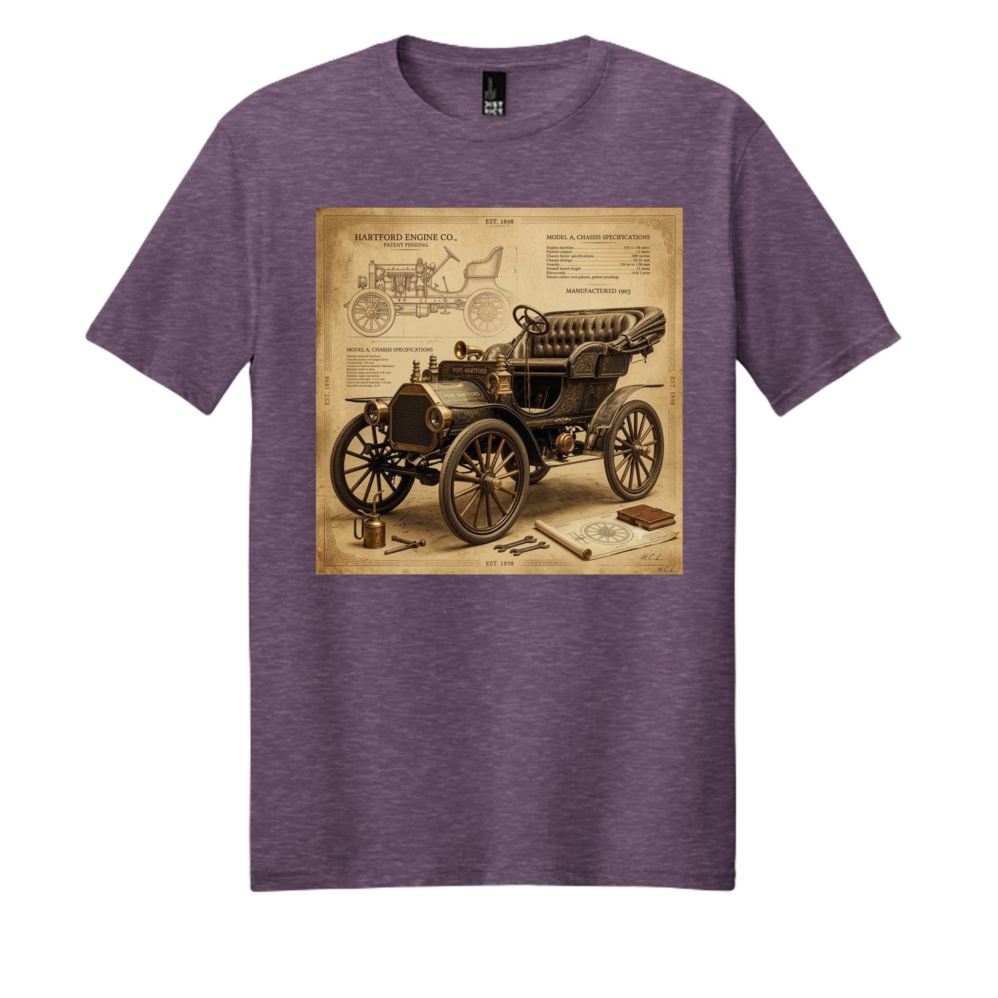 Heathered Eggplant - DM108 - FRONT