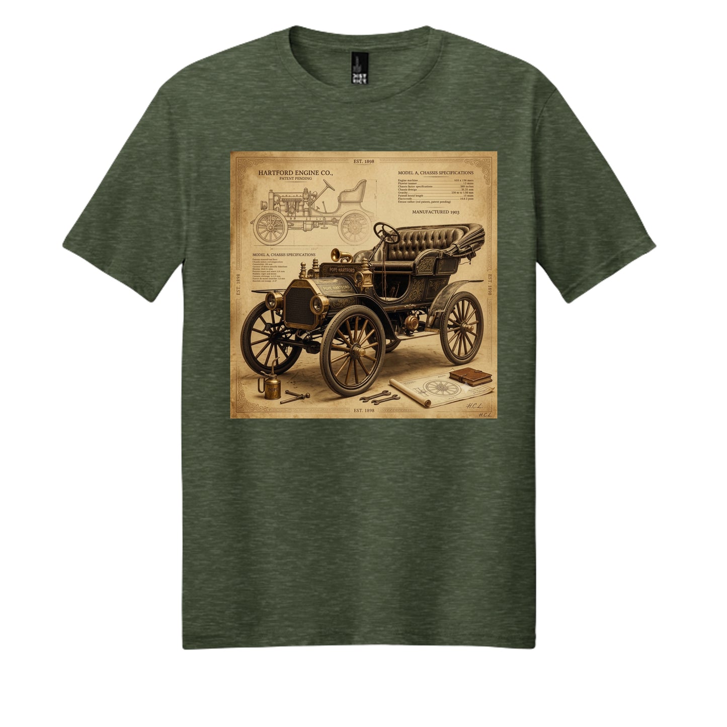 Heathered Forest Green - DM108 - FRONT