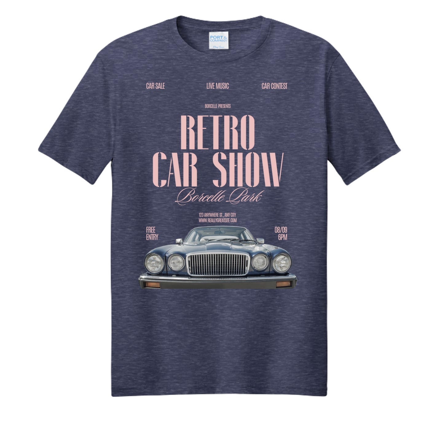Team Navy Heather - PC455 - FRONT